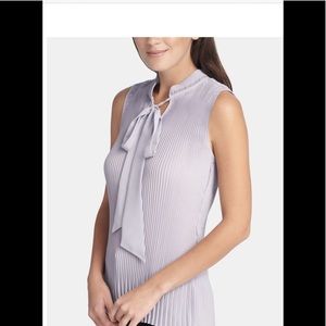 DKNY sleeveless purple pleated top